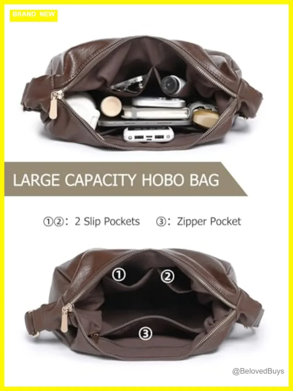 Hobo Bag Women Soft Vegan Leather Slouchy Shoulder Crossbody Handbag Mini Purse